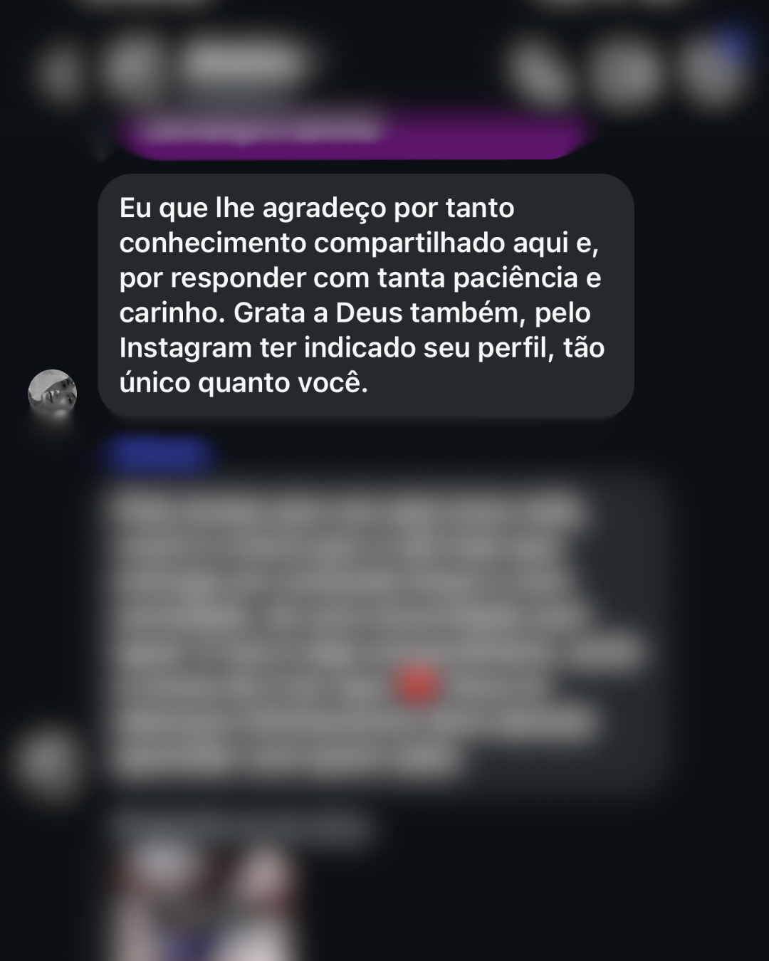 Agradecimento de aluna