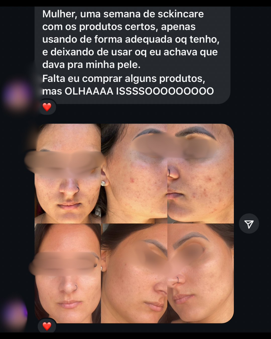 Resultado de aluna em uma semana